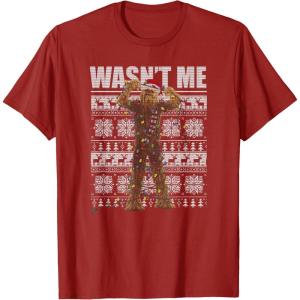 image:imageStar Wars Christmas Chewbacca Ugly Sweater Style TShirtCranberry Red