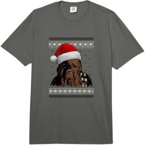 image:imageStar Wars Christmas Chewie Santa Hat Ugly Sweater Vintage Comfort Colors Adult Heavyweight TshirtDark Grey