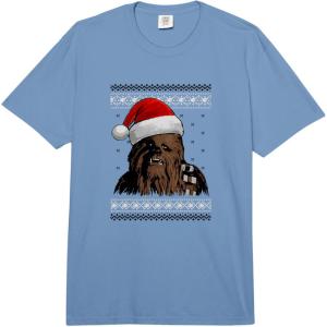 image:imageStar Wars Christmas Chewie Santa Hat Ugly Sweater Vintage Comfort Colors Adult Heavyweight TshirtDeep Blue