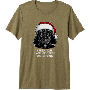 image:imageStar Wars Christmas Darth Vader Disturbing Lack Of Cheer Premium TShirtOlive Green