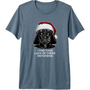 image:imageStar Wars Christmas Darth Vader Disturbing Lack Of Cheer Premium TShirtSlate Grey