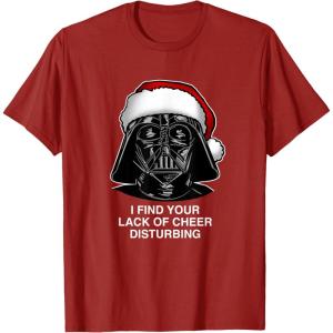 image:imageStar Wars Christmas Darth Vader Disturbing Lack Of Cheer TShirtCranberry Red