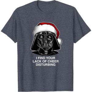 image:imageStar Wars Christmas Darth Vader Disturbing Lack Of Cheer TShirtHeather Blue