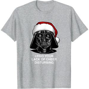image:imageStar Wars Christmas Darth Vader Disturbing Lack Of Cheer TShirtHeather Grey