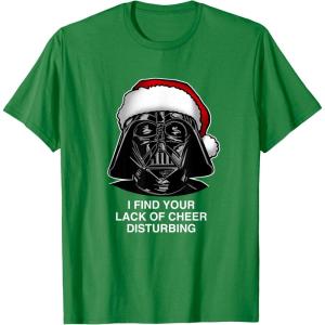 image:imageStar Wars Christmas Darth Vader Disturbing Lack Of Cheer TShirtKelly Green