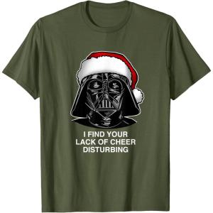 image:imageStar Wars Christmas Darth Vader Disturbing Lack Of Cheer TShirtOlive Green
