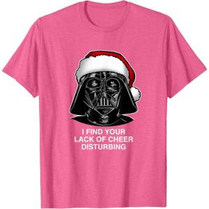 image:imageStar Wars Christmas Darth Vader Disturbing Lack Of Cheer TShirtPink Heather