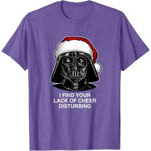 image:imageStar Wars Christmas Darth Vader Disturbing Lack Of Cheer TShirtPurple Heather