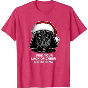 image:imageStar Wars Christmas Darth Vader Disturbing Lack Of Cheer TShirtRed Heather