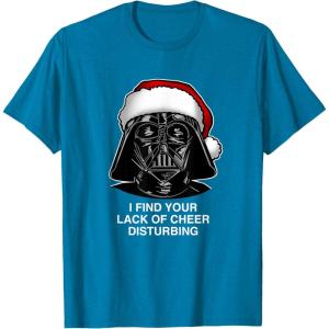 image:imageStar Wars Christmas Darth Vader Disturbing Lack Of Cheer TShirtSapphire Blue