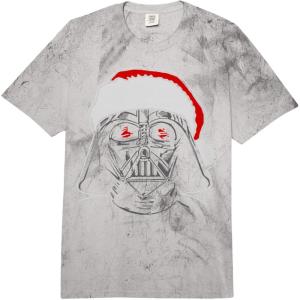 image:imageStar Wars Christmas Darth Vader Santa Hat Sketch Disney Comfort Colors Adult Heavyweight TshirtGrey Tie Dye