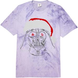 image:imageStar Wars Christmas Darth Vader Santa Hat Sketch Disney Comfort Colors Adult Heavyweight TshirtPurple Tie Dye