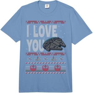 image:imageStar Wars Christmas I Love You Ugly Sweater Style Comfort Colors Adult Heavyweight TshirtDeep Blue
