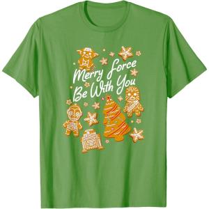 image:imageStar Wars Christmas Merry Force Be With You XMas Cookies TShirtGrass Green