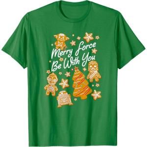 image:imageStar Wars Christmas Merry Force Be With You XMas Cookies TShirtKelly Green