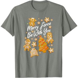 image:imageStar Wars Christmas Merry Force Be With You XMas Cookies TShirtOlive Heather
