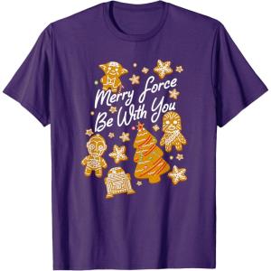 image:imageStar Wars Christmas Merry Force Be With You XMas Cookies TShirtPurple