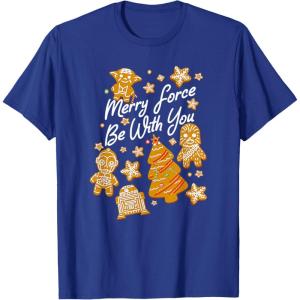 image:imageStar Wars Christmas Merry Force Be With You XMas Cookies TShirtRoyal Blue