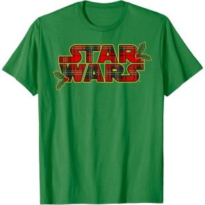 image:imageStar Wars Christmas Plaid Holly Logo TShirtKelly Green