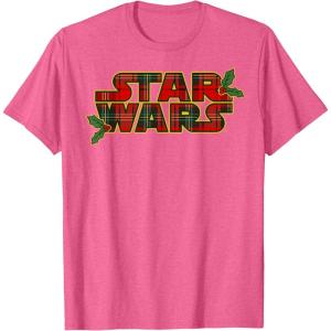 image:imageStar Wars Christmas Plaid Holly Logo TShirtPink Heather