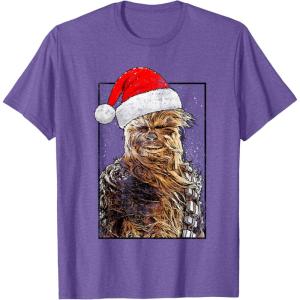 image:imageStar Wars Christmas Santa Chewbacca Windswept Movie Panel TShirtPurple Heather