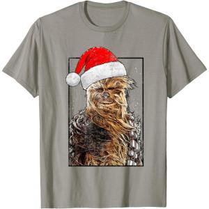 image:imageStar Wars Christmas Santa Chewbacca Windswept Movie Panel TShirtSlate Grey