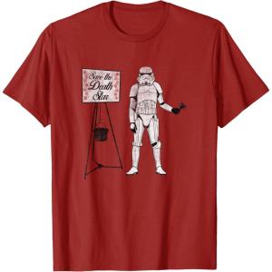 image:imageStar Wars Classic Christmas Save The Death Star Fund Raising TShirtCranberry Red