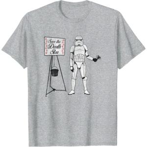 image:imageStar Wars Classic Christmas Save The Death Star Fund Raising TShirtHeather Grey