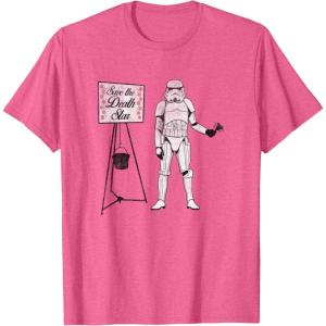 image:imageStar Wars Classic Christmas Save The Death Star Fund Raising TShirtPink Heather