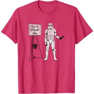 image:imageStar Wars Classic Christmas Save The Death Star Fund Raising TShirtRed Heather