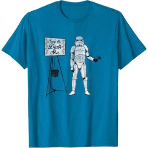 image:imageStar Wars Classic Christmas Save The Death Star Fund Raising TShirtSapphire Blue