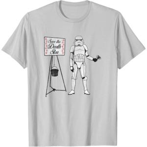 image:imageStar Wars Classic Christmas Save The Death Star Fund Raising TShirtSilver Grey