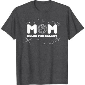 image:imageStar Wars Classic Mothers Day Mom Rules The Galaxy TShirtDark Heather Grey