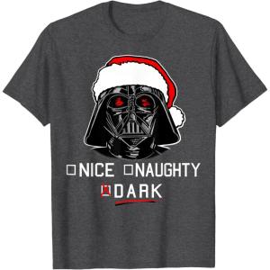image:imageStar Wars Darth Vader Dark List Santa Christmas TShirt TShirtDark Heather Grey