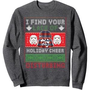 image:imageStar Wars Darth Vader Ugly Christmas Sweater SweatshirtDark Heather Grey