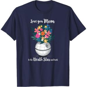 image:imageStar Wars Death Star Bouquet Love You Mom Mothers Day TShirtNavy Blue