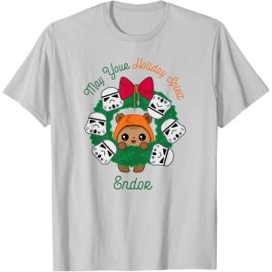 image:imageStar Wars Ewok Christmas May Your Holiday Spirit Endor Cute TShirtSilver Grey