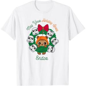 image:imageStar Wars Ewok Christmas May Your Holiday Spirit Endor Cute TShirtWhite