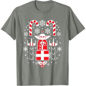 image:imageStar Wars Holiday Jedi Master Yoda Christmas Sweater Pattern TShirtOlive Heather