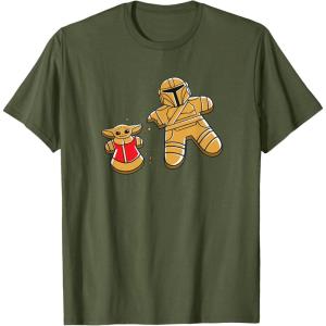 image:imageStar Wars Mandalorian amp Grogu Christmas Gingerbread Cookies TShirtOlive Green