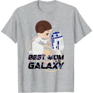 image:imageStar Wars Princess Leia Mothers Day Best Mom In The Galaxy TShirtHeather Grey