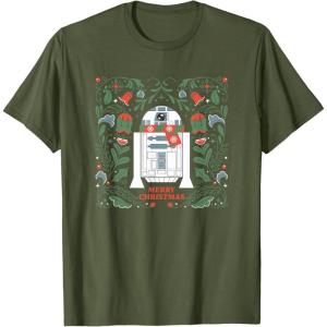 image:imageStar Wars R2D2 Merry Christmas TShirtOlive Green