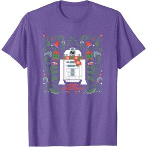 image:imageStar Wars R2D2 Merry Christmas TShirtPurple Heather