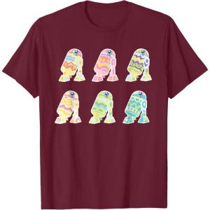 image:imageStar Wars R2D2 Pastel Easter Egg Decorated Droids TShirtBurgundy