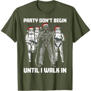 image:imageStar Wars Santa Vader Party When I Walk In Christmas TShirt TShirtOlive Green