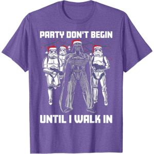 image:imageStar Wars Santa Vader Party When I Walk In Christmas TShirt TShirtPurple Heather