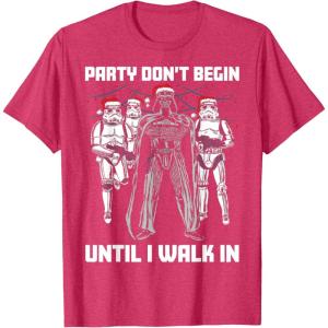 image:imageStar Wars Santa Vader Party When I Walk In Christmas TShirt TShirtRed Heather
