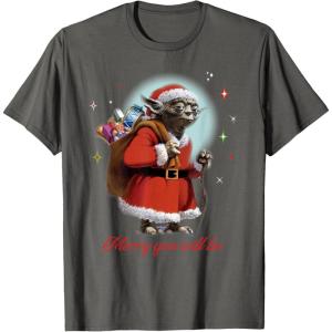 image:imageStar Wars Santa Yoda Merry You Will Be TShirtAsphalt Grey