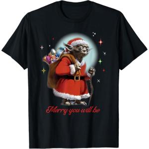 image:imageStar Wars Santa Yoda Merry You Will Be TShirtBlack