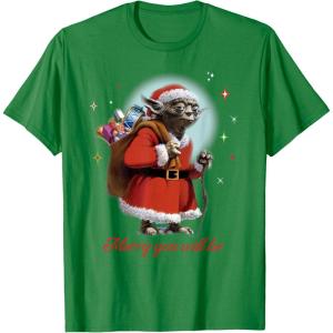 image:imageStar Wars Santa Yoda Merry You Will Be TShirtKelly Green